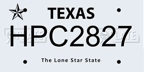 HPC2827 Texas License Plate