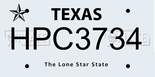HPC3734 Texas License Plate