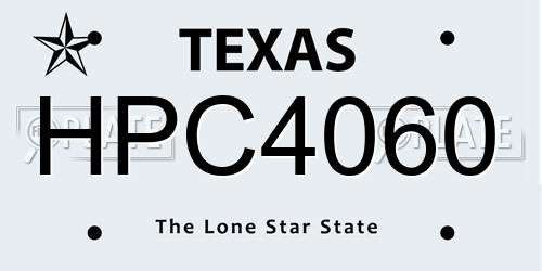 HPC4060 Texas License Plate