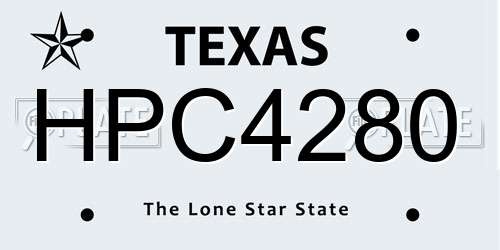 HPC4280 Texas License Plate