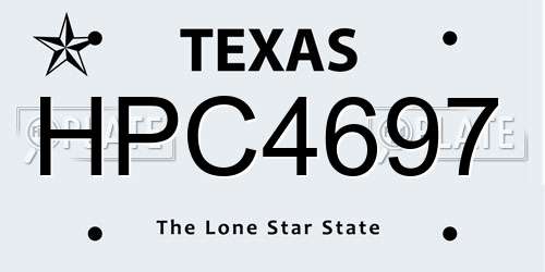 HPC4697 Texas License Plate