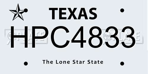 HPC4833 Texas License Plate
