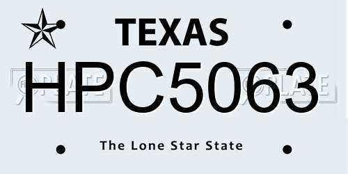 HPC5063 Texas License Plate