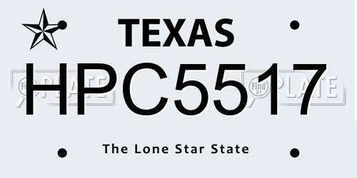 HPC5517 Texas License Plate