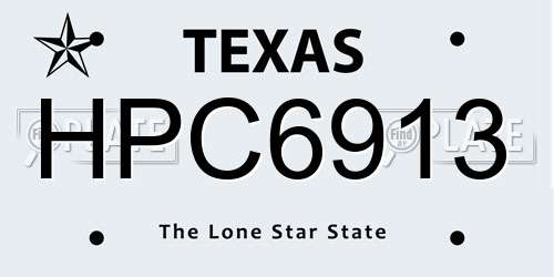 HPC6913 Texas License Plate
