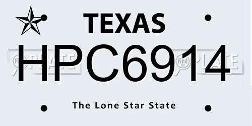 HPC6914 Texas License Plate