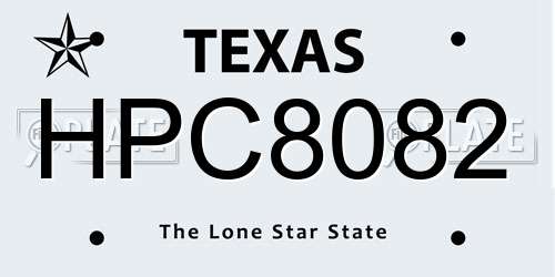 HPC8082 Texas License Plate