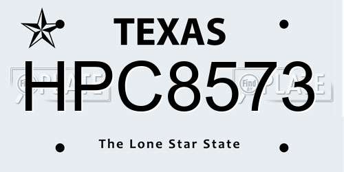 HPC8573 Texas License Plate