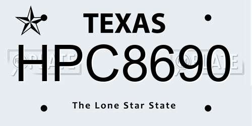 HPC8690 Texas License Plate