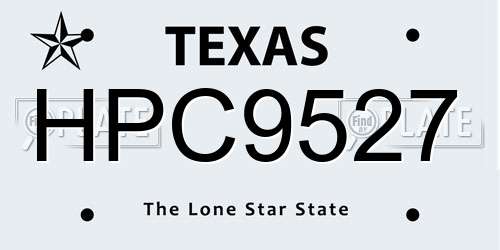 HPC9527 Texas License Plate