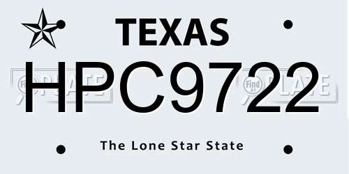 HPC9722 Texas License Plate