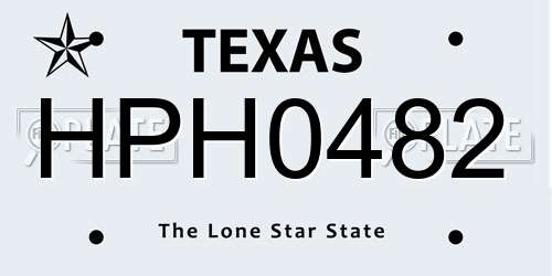 HPH0482 Texas License Plate