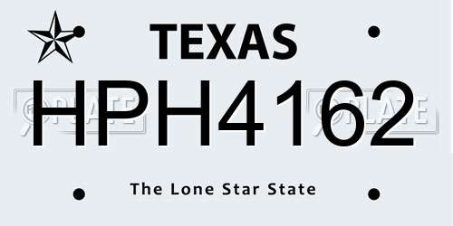 HPH4162 Texas License Plate