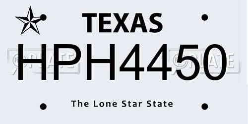 HPH4450 Texas License Plate