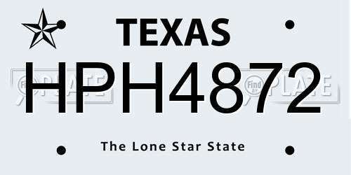 HPH4872 Texas License Plate