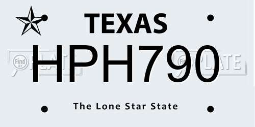 HPH790 Texas License Plate