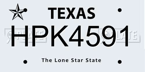 HPK4591 Texas License Plate