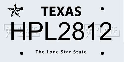 HPL2812 Texas License Plate