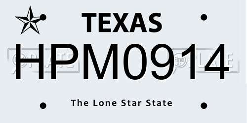HPM0914 Texas License Plate