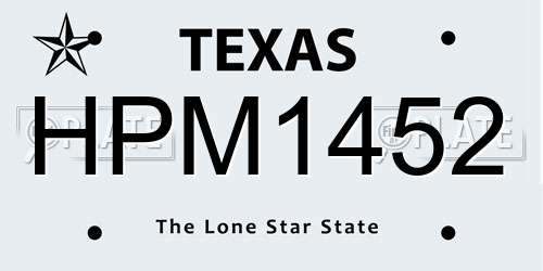 HPM1452 Texas License Plate