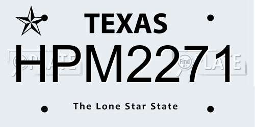HPM2271 Texas License Plate