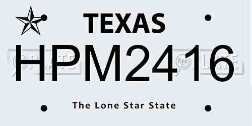HPM2416 Texas License Plate