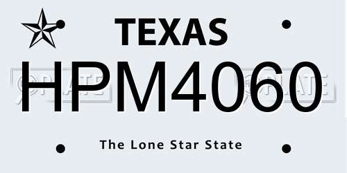HPM4060 Texas License Plate