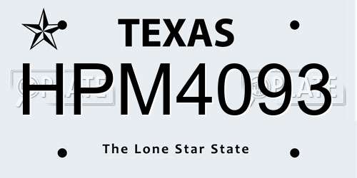 HPM4093 Texas License Plate