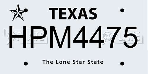 HPM4475 Texas License Plate