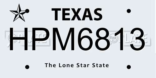 HPM6813 Texas License Plate