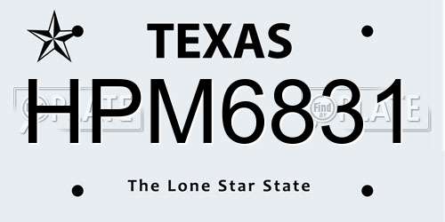 HPM6831 Texas License Plate