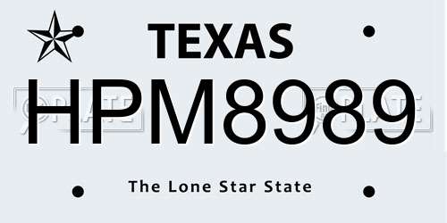 HPM8989 Texas License Plate