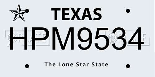 HPM9534 Texas License Plate