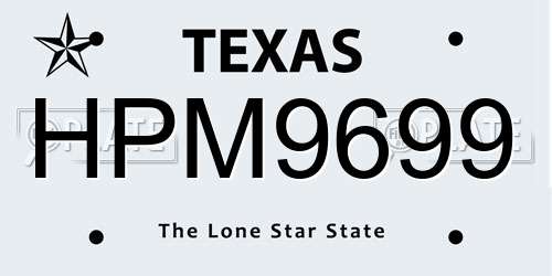 HPM9699 Texas License Plate