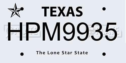 HPM9935 Texas License Plate