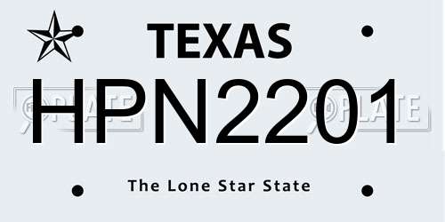 HPN2201 Texas License Plate