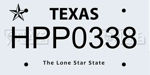 HPP0338 Texas License Plate