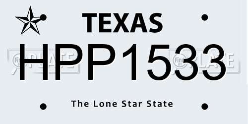 HPP1533 Texas License Plate