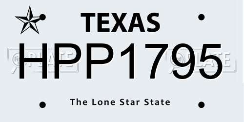 HPP1795 Texas License Plate
