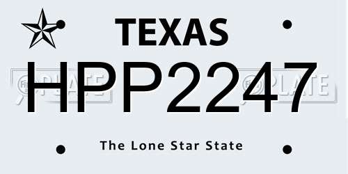 HPP2247 Texas License Plate