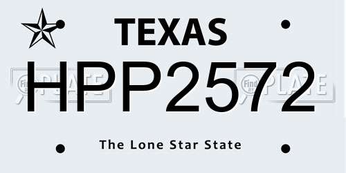 HPP2572 Texas License Plate