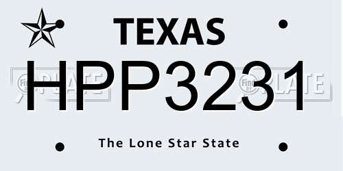 HPP3231 Texas License Plate