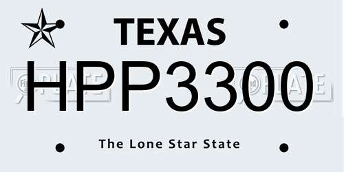 HPP3300 Texas License Plate