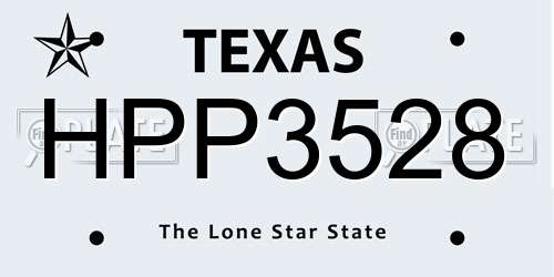 HPP3528 Texas License Plate
