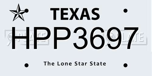 HPP3697 Texas License Plate