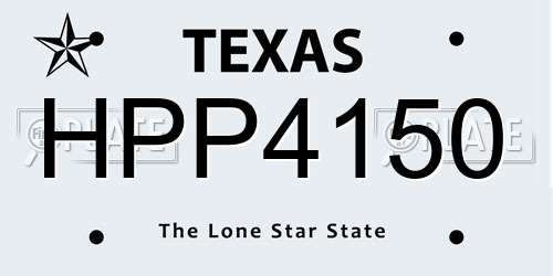 HPP4150 Texas License Plate