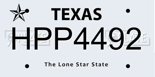 HPP4492 Texas License Plate