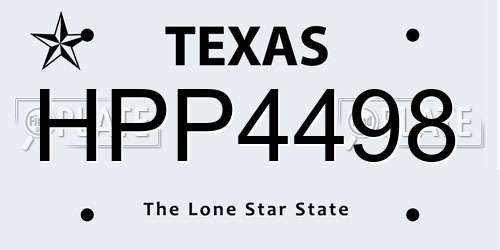 HPP4498 Texas License Plate