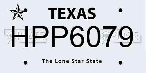 HPP6079 Texas License Plate