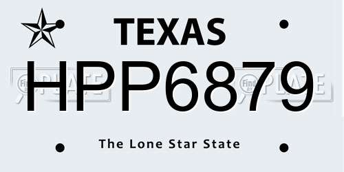HPP6879 Texas License Plate